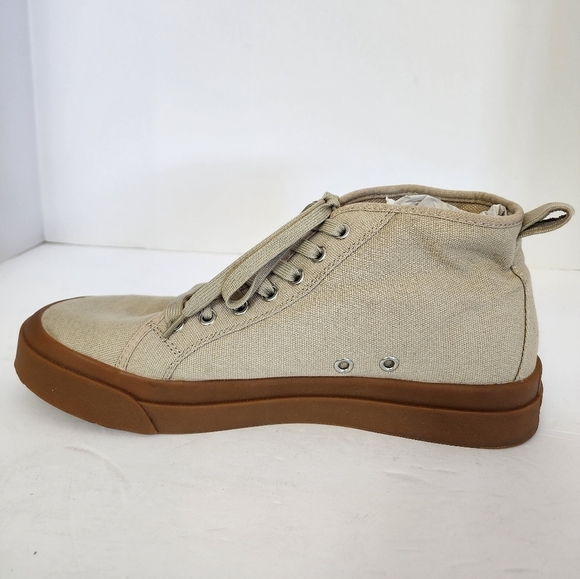 Mutual Weave Men's Canvas Khaki Feelon Memory Foam Lace-up Sneakers, Sz 10.5 - Picture 11 of 16